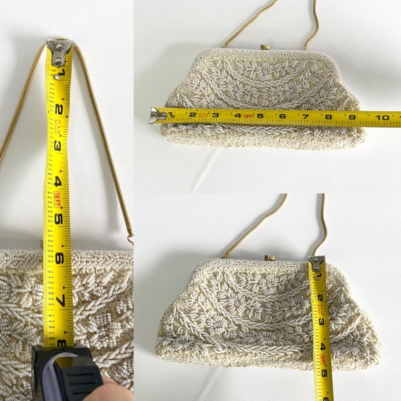 Vintage Handmade Beaded Kiss Lock Evening Hand Bag - Picture 15 of 15